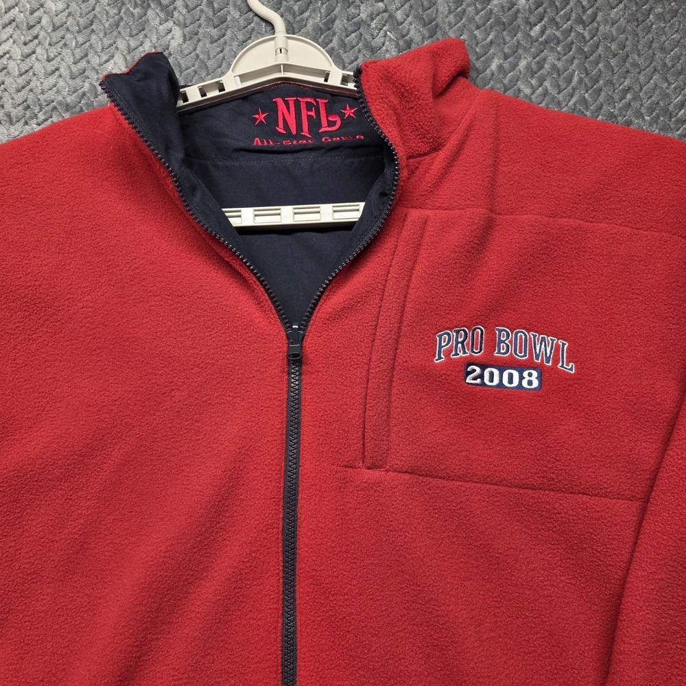 Reebok NFL Pro Bowl 2008 Reversible Jacket Men's 3XL Navy/Red Fleece Coat Hawaii